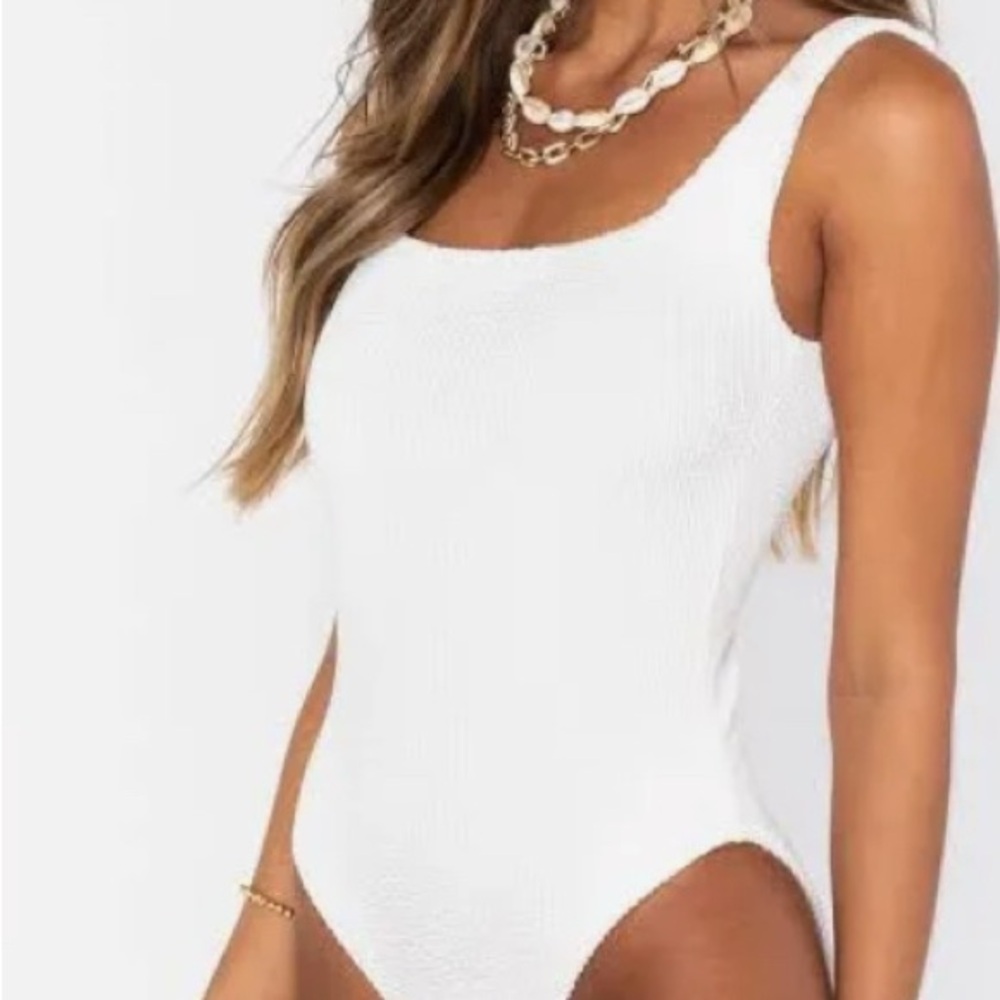 Show Me Your MuMu Textured Cream One-Piece Swimsuit Size XL
